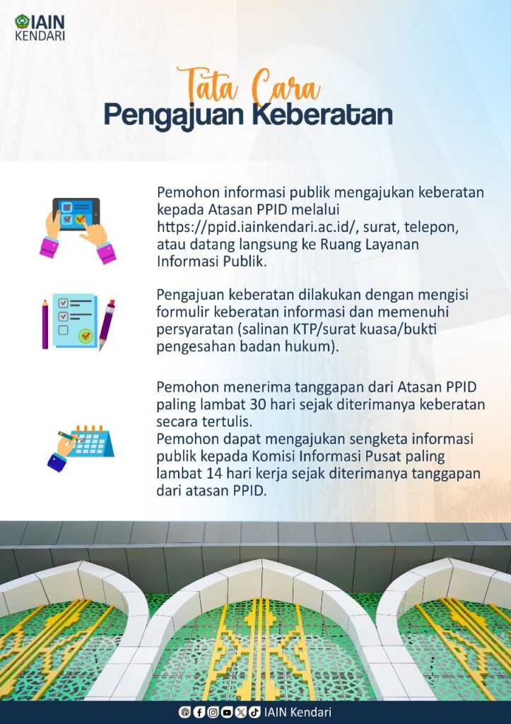 Pengajuan keberatan PPID IAIN Kendari