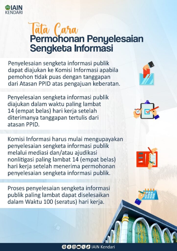Penyelesaian sengketa PPID IAIN Kendari